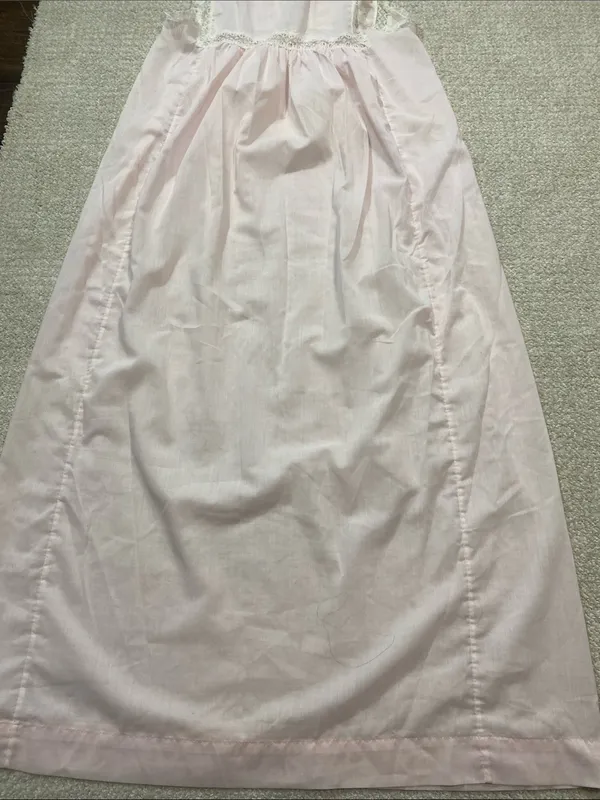Vintage Christian Dior Lingerie Pink Lace Coquette Long Nightgown 70s 80s Size S - Image 15