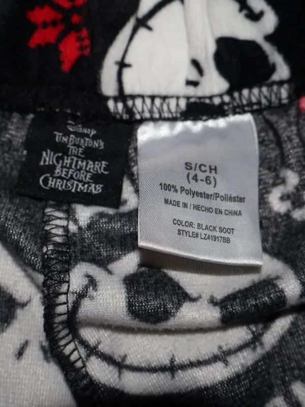 Disney The Nightmare Before Christmas Womens pj's Sleepwear cuff Pant Pajama small 4-6 - Image 4