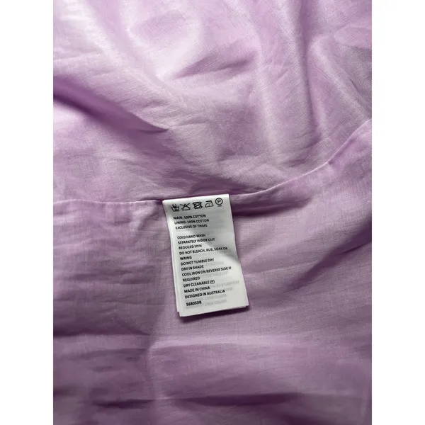 BARDOT Lavender Puff Sleeve Tiered‎ Mini Dress Open Back Wedding Guest Size 6 SM - Image 8
