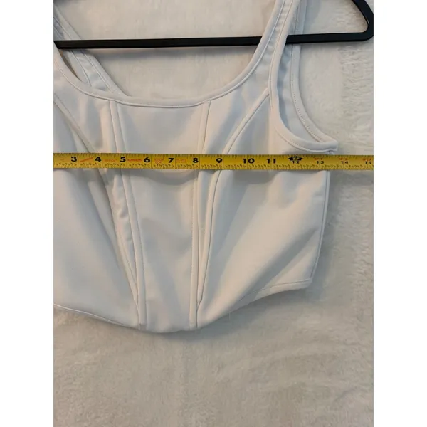 Princess Polly‎ White Corset Crop Top Sleeveless Zipper Back US 2 - Image 3
