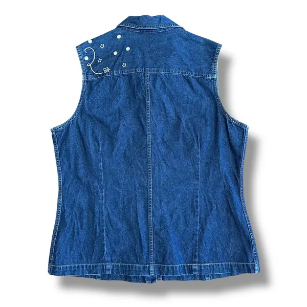 Rare Vintage Disney Store Winnie the Pooh Denim Vest Hunny Bees 90s Y2K‎ L - Image 4