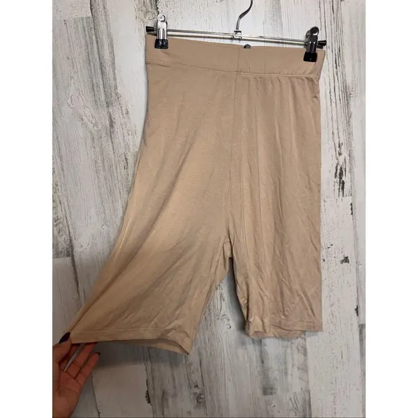 Missguided Sand Beige Cycling Shorts Women’s Size US 6 | Stretchy Loungewear Bik - Image 2