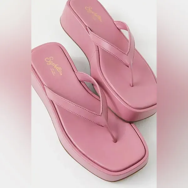 Seychelles Sunflower Pink Platform Summer Thong Sandals 6 - Image 2