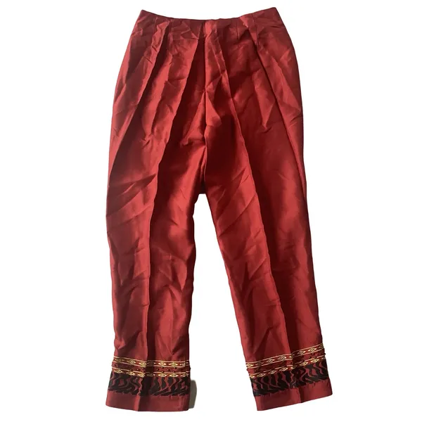 Russell Kemp Silk Dress Pants Red Size 6 - Image 4