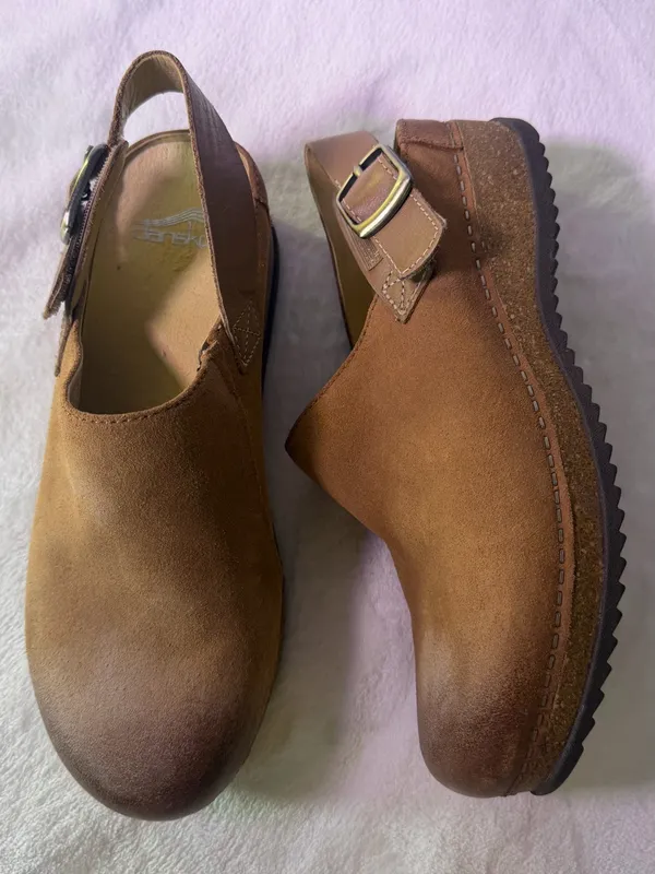 Dansko Chestnut Brown Leather Slingback Clogs - Image 6