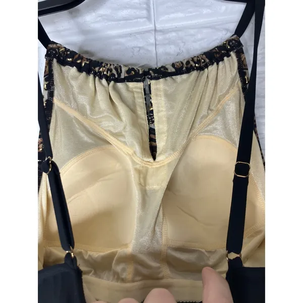 Miraclesuit Kiara peephole tankini top high neck black gold women's size‎ 12 - Image 5