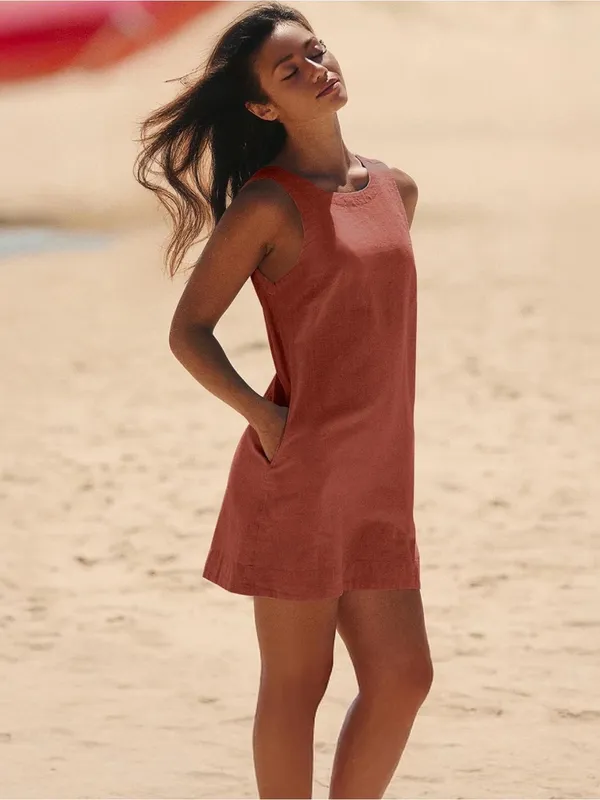 Backless Mini Dress in Rust Red — Women Size XS - Image 3