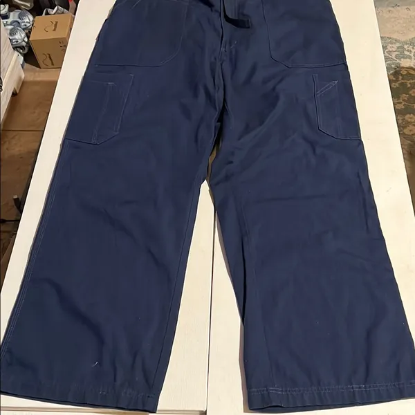 Carhartt Blue Cargo Pants Durable Scrubs with draw string XL - Image 3