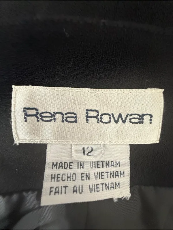 Rena Rowan Black Floral Embroidered V-Neck Vest - Image 3