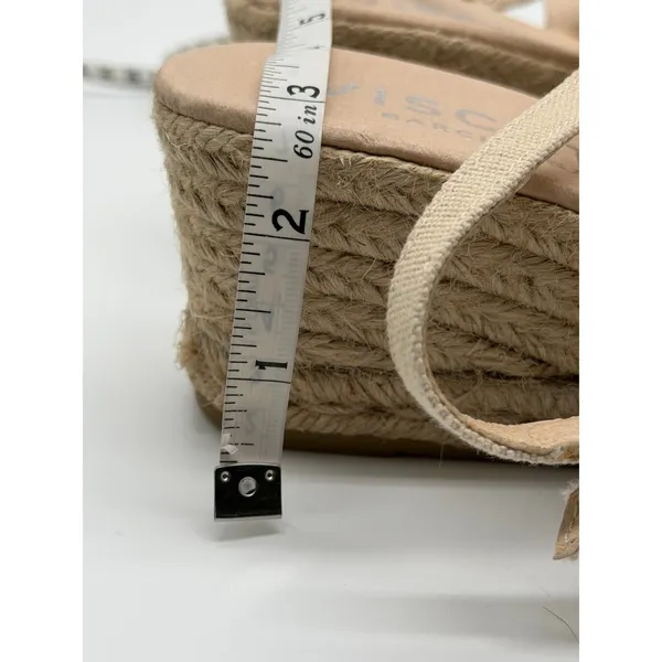 Viscata Espadrille Wedge Sandals Womens 40 US 8.5-9 Beige Canvas Slingback Spain - Image 10