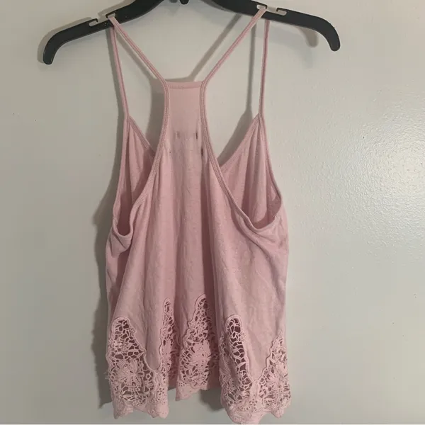 Abercrombie & Fitch Light Pink Lace-Hem Camisole Ladies Sz Small - Image 3