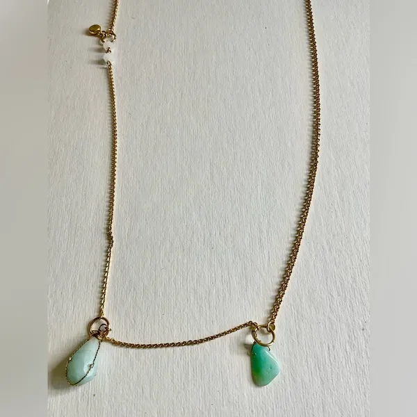 NWOT WA Studios Turquoise Necklace Gold - Image 3