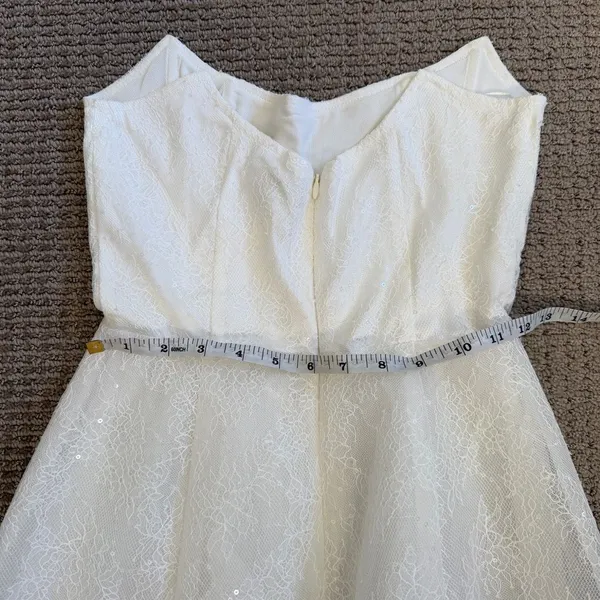 Heiress Strapless Lace Corset Mini Dress XXS - White - Image 5