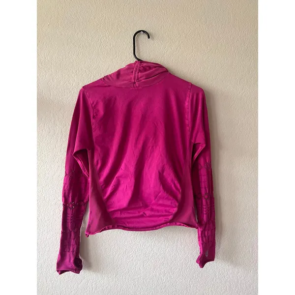 Free People Good Karma Hoodie Pink Magenta - Image 4