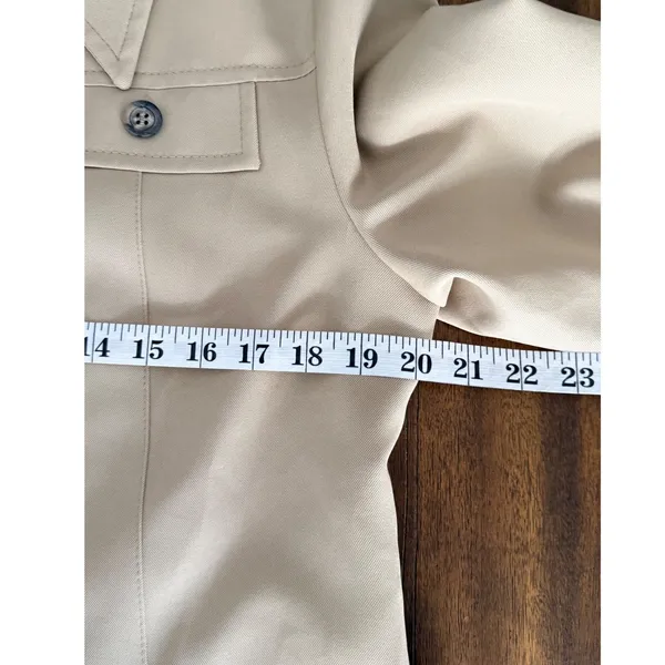 Vintage 70s Tan Beige Longline Belted‎ Trench Coat Duster Jacket Womens - Image 13