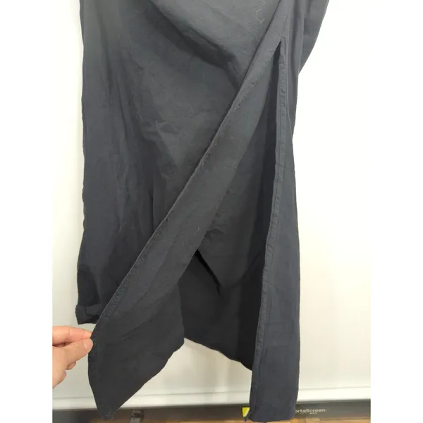 Zara Black Ruched Side Midi Dress Strapy High Slit‎ Women's Large Party Cocktail - Image 10