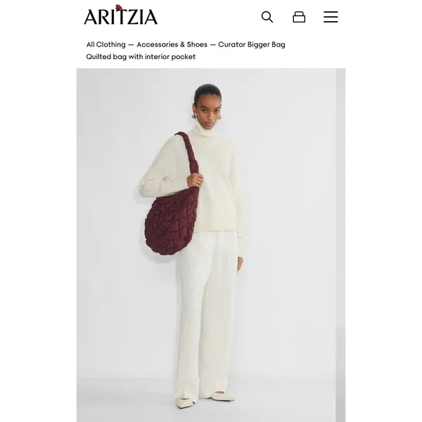 Aritzia Babaton Curator Bigger Bag – Burgundy - Image 4