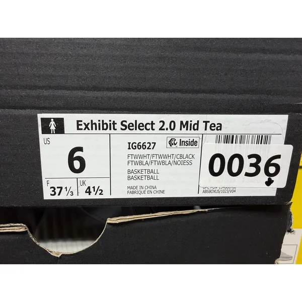 Women's Size 6 - ADIDAS Exhibit Select Mid Tea White IG6627 Basketball Sneaker - Image 9