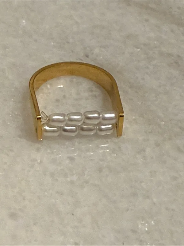Plunder Romane Gold Pearl Accent Women’s Ring New - Image 5