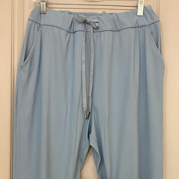 Sage Collective Women's Dusty Blue High Rise Drawstring Activewear Joggers L EUC - Image 11