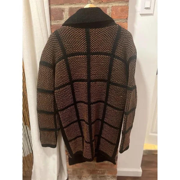 Vintage Ellen Tracy Heavy Knit Scarf Sweater Coat CardiganLarge - Image 8
