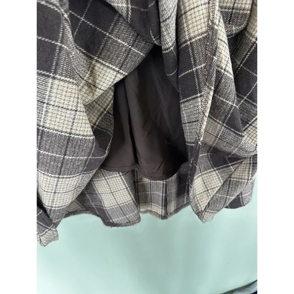 DAZY Kpop High Waist Plaid A-line Skirt CG2 Brown Size Large Lined Cottage​​​ - Image 4
