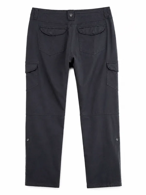 KUHL Womens 6 Regular Dark Grey Cargo Hiking Pants Roll Tab Outdoor Stretch - Image 4