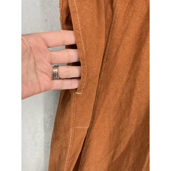 Free-est Womens Wide Leg Pants Terracotta Boho Elastic Waist Pockets XL - Image 5