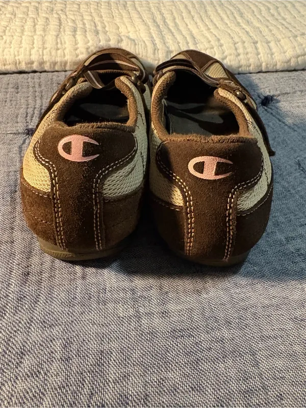 Y2K Vintage Champion Mary Jane’s in pink brown and beige. - Image 6