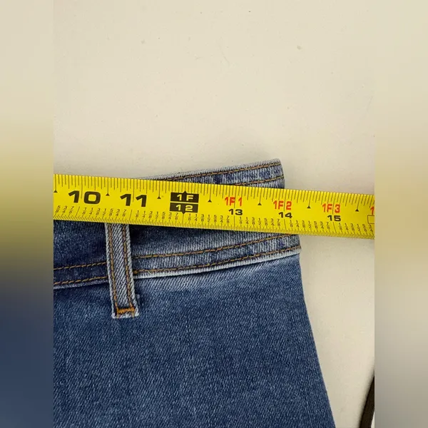 ZARA Wide Leg Raw‎ Hem Ultra high rise Denim Jeans size 6 EUC - Image 7