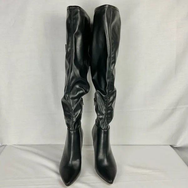 Gianni Bini Delilah Black Boots Sz 6 Bow Back Stretch Over-the-Knee New - Image 2