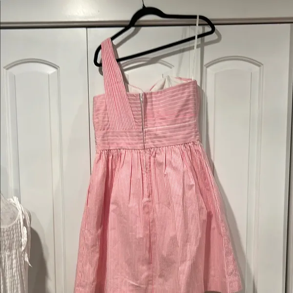 Lilly Pulitzer Addison‎ one shoulder Pink seersucker Sundress 12 - Image 5