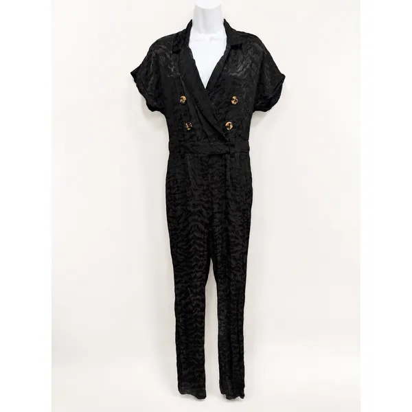 Good American Jumpsuit Women S Summer Boss Black‎ Jacquard Animal Print Mob Wife - Image 4