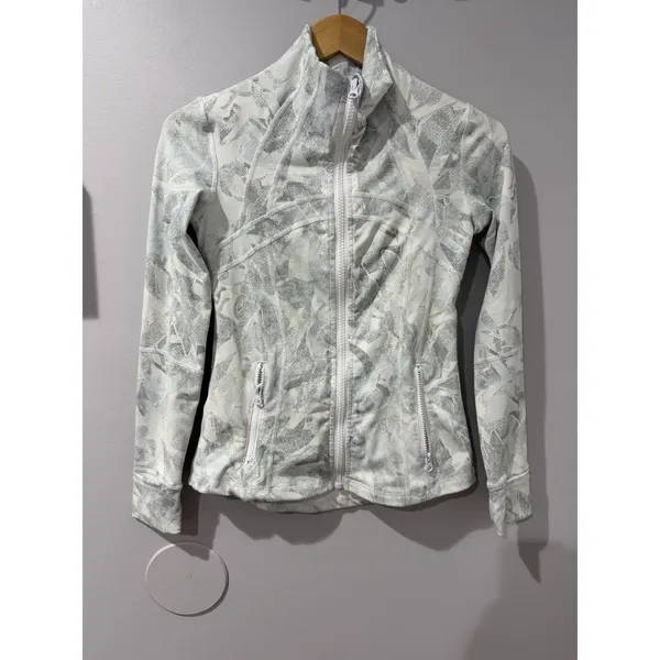 Full Zip Mock Neck Jacket, Size 4 Jasmine White Multi J - Image 2