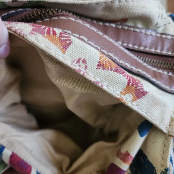 Fossil Handbag Womens Canvas Multicolor Floral Pattern Dual Handles‎ Boho Y2K - Image 6