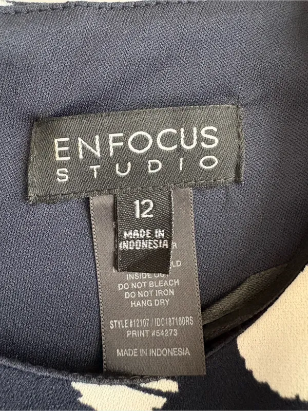 Enfocus Studio Navy & White Polka Dot Tie-Waist Midi Dress - Image 6