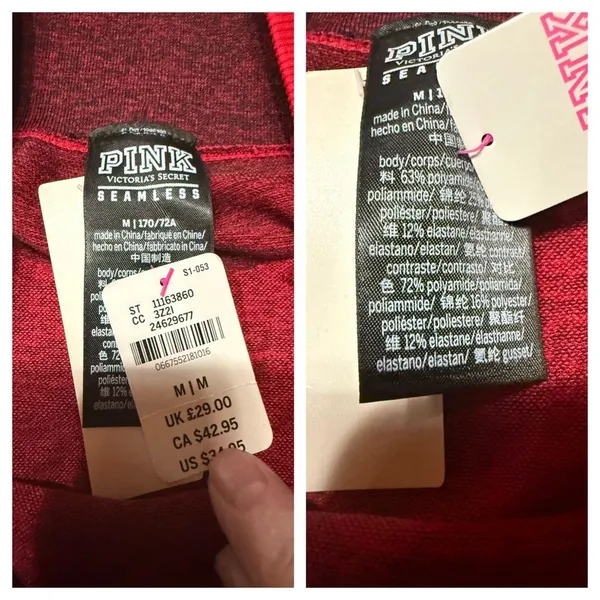 Victoria's Secret PINK high-waist seamless leggings red Sz M NWT - Image 4