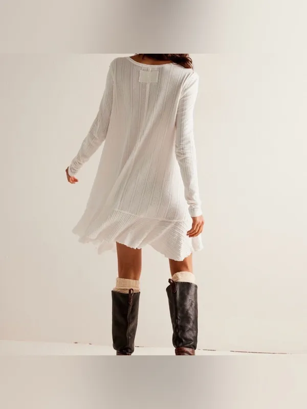 NWT FREE PEOPLE Tate Pointelle Tunic- Ivory Combo $78 MSRP - Image 2