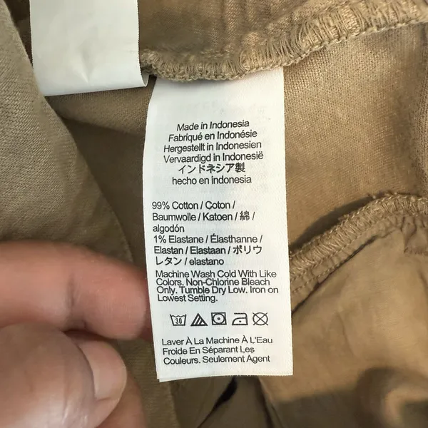 Madewell Pants Womens Size 31 Drill Khaki The Emmett Wide Leg Crop Welt Pocket - Image 9
