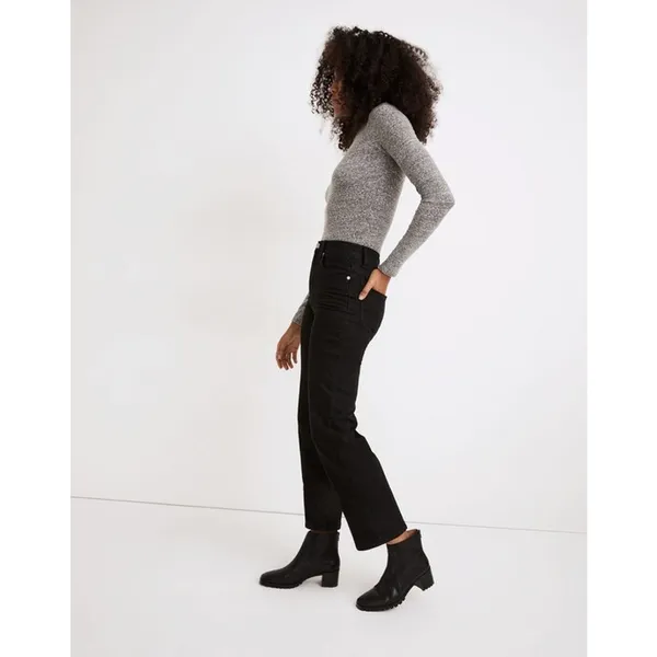 Madewell Slim Wide-Leg Crop Jeans Faded Black Lunar Wash 25/26 - Image 10