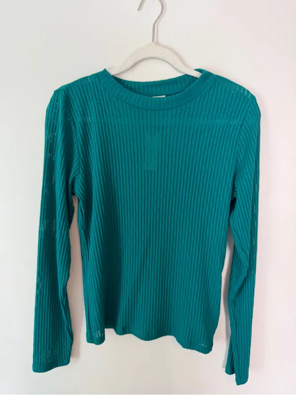 Anthro Pilcro Sheer Layering Top NWT Medium Green Jade - Image 2