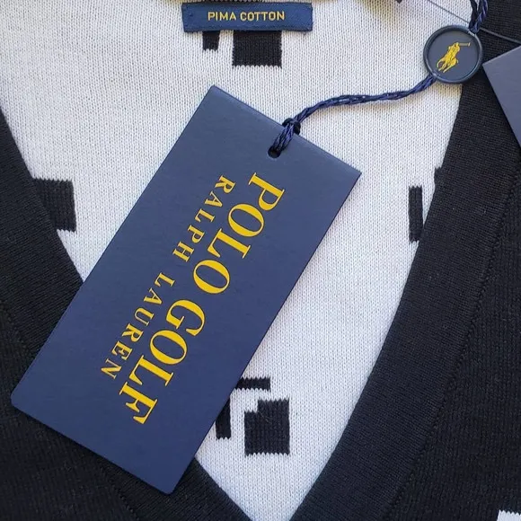 Polo by Ralph‎ Lauren Black and White Women's Sweater Pima cotton small - Image 5