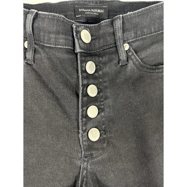 Banana Republic Luxe‎ Sculpt Jeans Women’s 27P Black Crop Flare Button Fly - Image 4