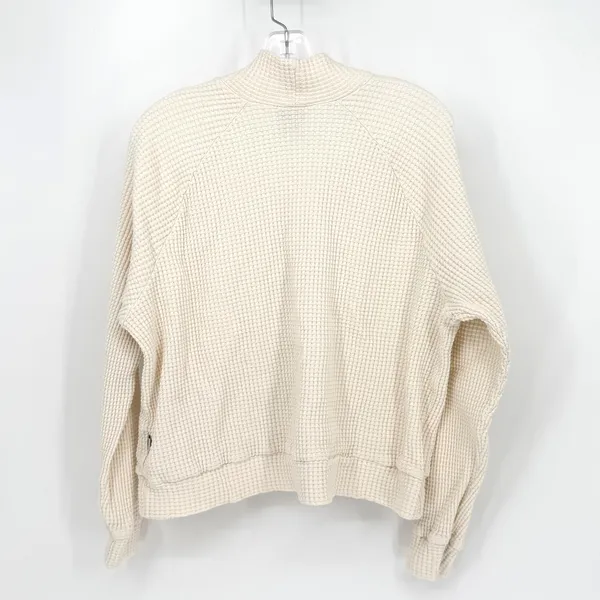 The North Face Mock Neck Chabot Waffle Knit Pullover Women's Small White Granola - Image 11