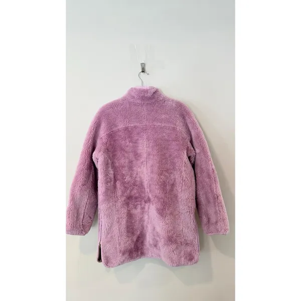 J.Crew Zip-Up Teddy Fleece Coat Jacket Purple Wisteria Cozy Scandi Soft Size S - Image 5