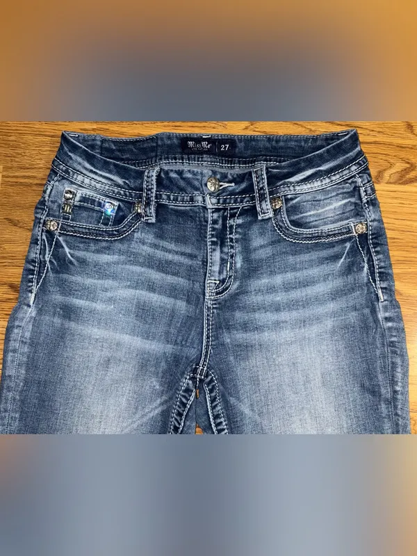 Miss Me Curvy Ankle Skinny Jeans Women’s Waist Size 27 Length 26 Distressed READ - Image 2