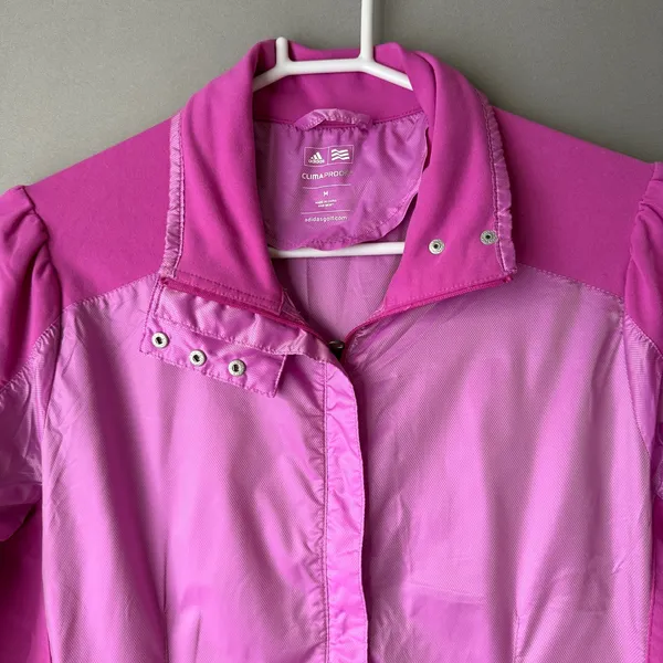 Adidas‎ Sporty Chic Outdoors Performance Full Zip Windbreaker Jacket M Pink - Image 2