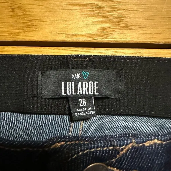 NWT Lularoe dark wash flare jeans 28 - Image 2