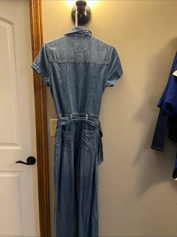 Habitual Denim Blue Short-Sleeve Utility One-Piece - Image 6