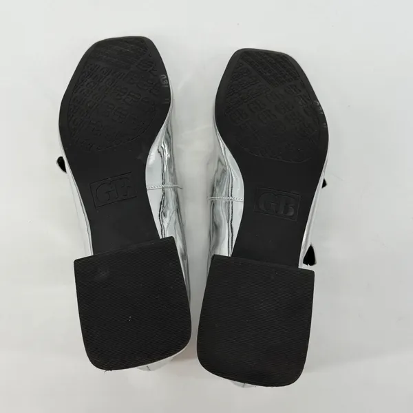 GB Silver‎ Metallic Double Strap Mary Jane Square Toe Block Heel Shoes Size 11 - Image 8